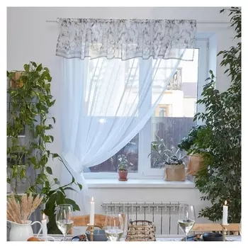 Тюль с подхватом и ламбрекеном "Floral Mood" 250х200см, 100% п/э, вуаль
