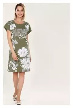 Туника женская «Ромашка Perfect», цвет хаки, размер 56