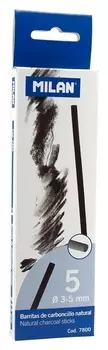 Уголь для рисования натуральный Milan диаметр 3-5мм, 5шт, 7800