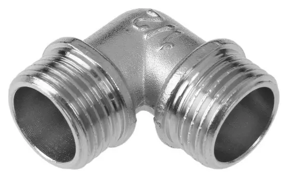 Уголок Aqualink, 1/2", наружная резьба, никелированная латунь