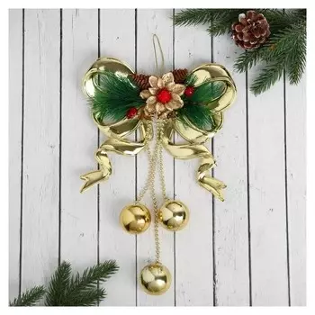 Украшение новогоднее "Бант-роскошь с шарами" 18х25 см