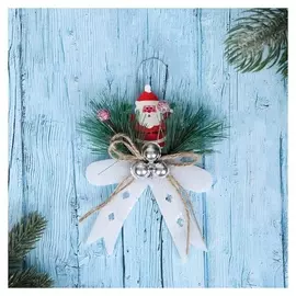 Украшение новогоднее "Бантик" дедушка мороз 9,5х12 см