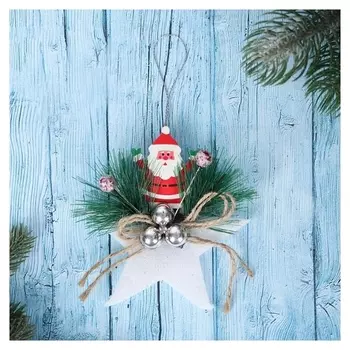 Украшение новогоднее "Звезда" дедушка мороз 10 см