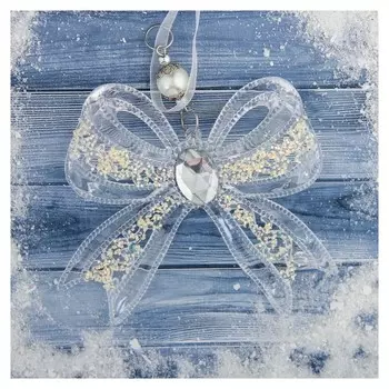 Украшение ёлочное "Бантик блеск" 12х10,5 см