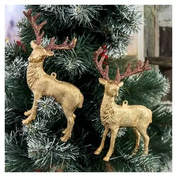 Украшение ёлочное "Благородный олень" 8х15 см (Набор 2 шт)