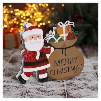 Украшение ёлочное "Дед мороз с мешком подарков" 19х16 см