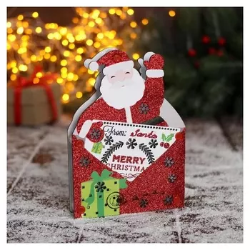 Украшение ёлочное "Дед мороз с письмом" 12х17 см