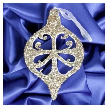 Украшение ёлочное "Мерцающая сосулька" 10х15 см