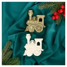 Украшение ёлочное "Паровозик блеск" 7х9 см