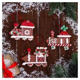 Украшение ёлочное "Пряничный паровозик" 10х9 см