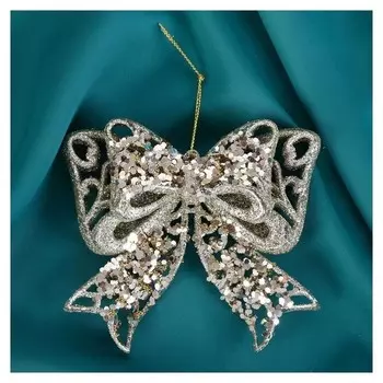 Украшение ёлочное "Сияющая глазурь - бант" 11,5х10,5 см