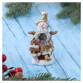Украшение ёлочное "Снеговик в колпачке" 4,5х10 см