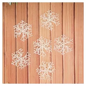 Украшение ёлочное "Снежинка тоненькая" (Набор 18 шт) D-5,5 см белый