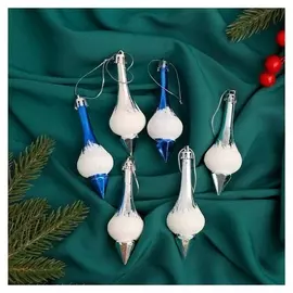 Украшение ёлочное "Сосульки царские" (Набор 6 шт) 3,5х8,5 см