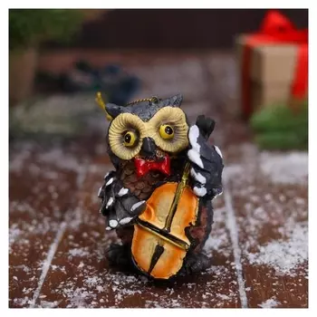 Украшение ёлочное "Совушка-музыкант" 5х8 см