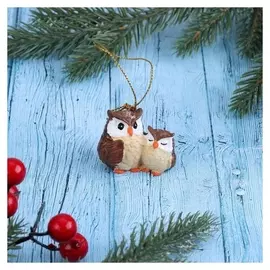 Украшение ёлочное "Совушка с малышом" 5х3,5 см