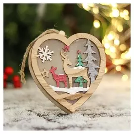 Украшение ёлочное свет "Сияние новогодних звёзд, сердце" 10,5х10,5х см