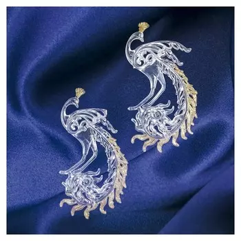 Украшение ёлочное "Жар-птица с золотинкой" 8х14,5 см (Набор 2 шт)