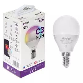 Умная LED лампа Hiper, Wi-fi, е14, р45, 6 Вт, 2700-6500 К, 520 Лм, RGB