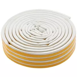 Уплотнитель резиновый, 12 м, профиль "D", белый
