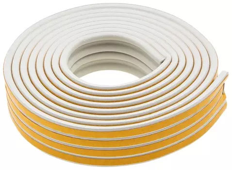 Уплотнитель резиновый, 12 м, профиль "P", белый