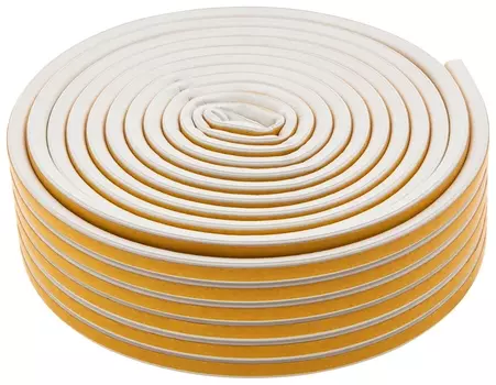 Уплотнитель резиновый, 24 м, профиль "D", белый