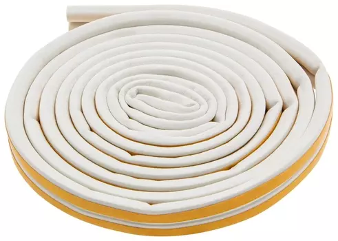 Уплотнитель резиновый, 6 м, профиль "D", белый