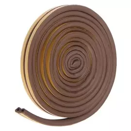 Уплотнитель самоклеящийся Praktische 9х8 мм D- 6 м, цвет коричневый