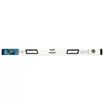 Уровень алюминиевый, 1000 мм, усиленный, рукоятки, фрезерованный, 3 глазка, магнитный