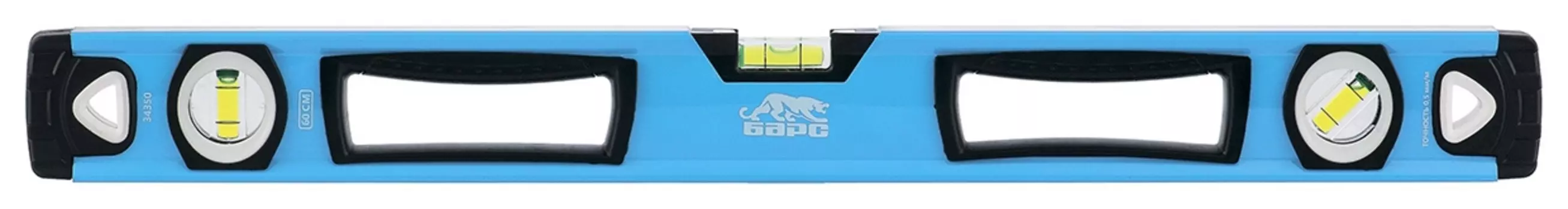 Уровень алюминиевый, двуручный, 1500 мм, профиль 1.6 мм, фрезеров, ударопрочные заглушки, 3 глазка