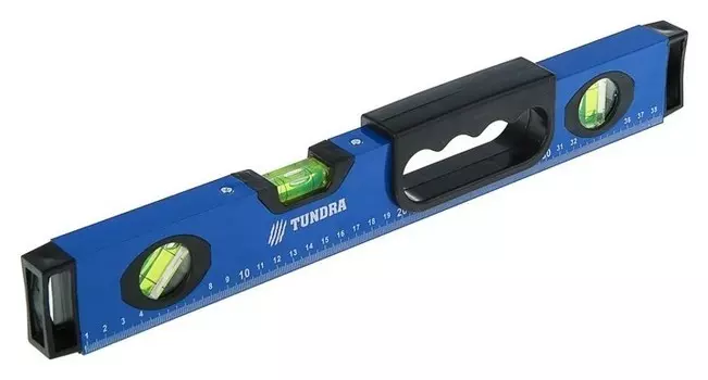 Уровень алюминиевый магнитный Tundra, эргономичная ручка, 3 глазка, 400 мм