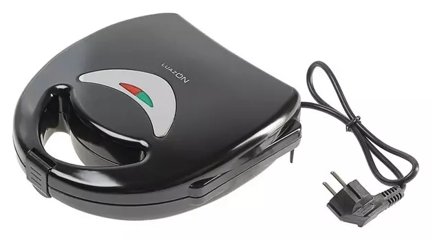 Вафельница Luazon Lt-12 "Плоские вафли", 750 Вт, антипригарное покрытие, черная