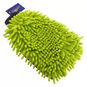 Варежка для мытья и полировки Cartage, 25x19 см, двухсторонняя, зелено-серая