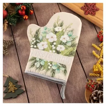 Варежка-прихватка Beautiful сhristmas 20х28см, саржа, 100% х/л, ватин 250г/м2