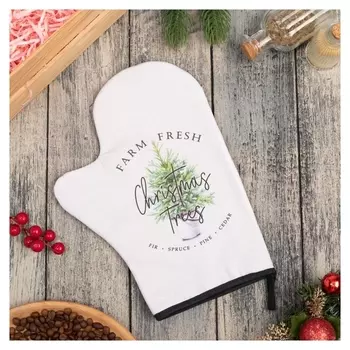 Варежка-прихватка "Christmas Trees" 20х28 см, саржа, 100% х/л, ватин 250 г/м2