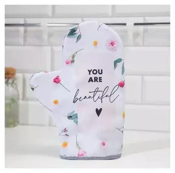 Варежка-прихватка "Доляна" Beautiful 24х32см,габардин, 35% х/л, 65% п/э, ватин 250г/м2