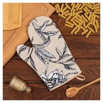 Варежка-прихватка "Доляна" Blooming Garden 20х27 см, 100% хл, ватин 250г/м2