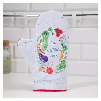 Варежка-прихватка "Доляна" натур продукт 24х32см,габардин, 35% х/л, 65% п/э, ватин 250г/м2