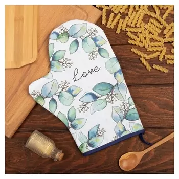 Варежка-прихватка "Flower Mood" 20х28см,саржа, 100% х/л, ватин 250г/м2