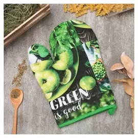 Варежка-прихватка Green 20х27см,100% х/л, ватин 250г/м2