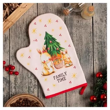 Варежка-прихватка "Happy Moments" 20х28 см, саржа, 100% х/л, ватин 250 г/м2