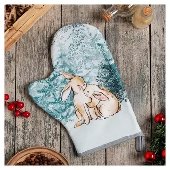 Варежка-прихватка "Let It Snow" 20х28 см, саржа, 100% х/л, ватин 250 г/м2