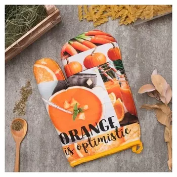Варежка-прихватка Orange 20х27см,100% х/л, ватин 250г/м2