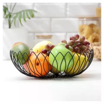 Ваза для фруктов доляна «Маргаритка», цвет чёрный