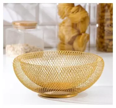 Ваза для фруктов «Сплетение», 25×25×10, цвет бронза