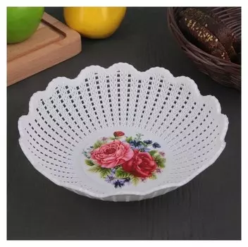 Ваза для хлеба и фруктов «Вязание», 18×4,5 см, рисунок