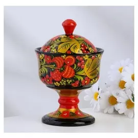 Ваза для варенья, 11х15 см, с художественной росписью