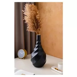 Ваза керамическая "Данара", настольная, чёрная, 34 см