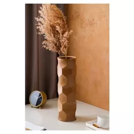 Ваза керамическая "Гекса", настольная, коричневая, 39 см