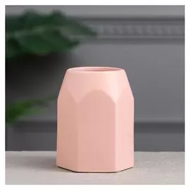 Ваза керамическая "Грань", настольная, розовая, 10 см